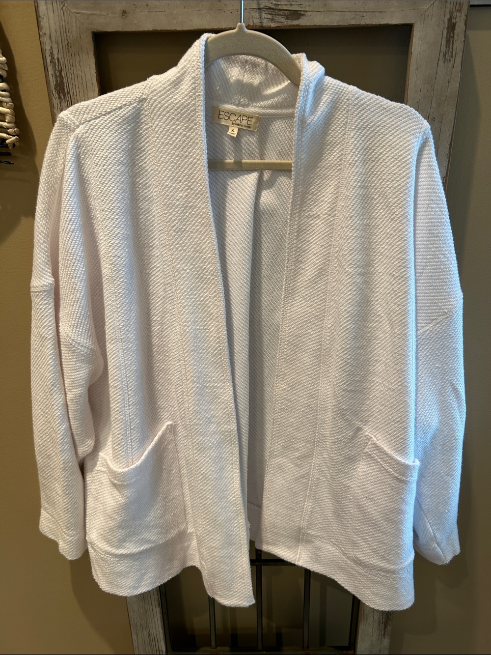 Habitat White Open-Front Knit Cardigan